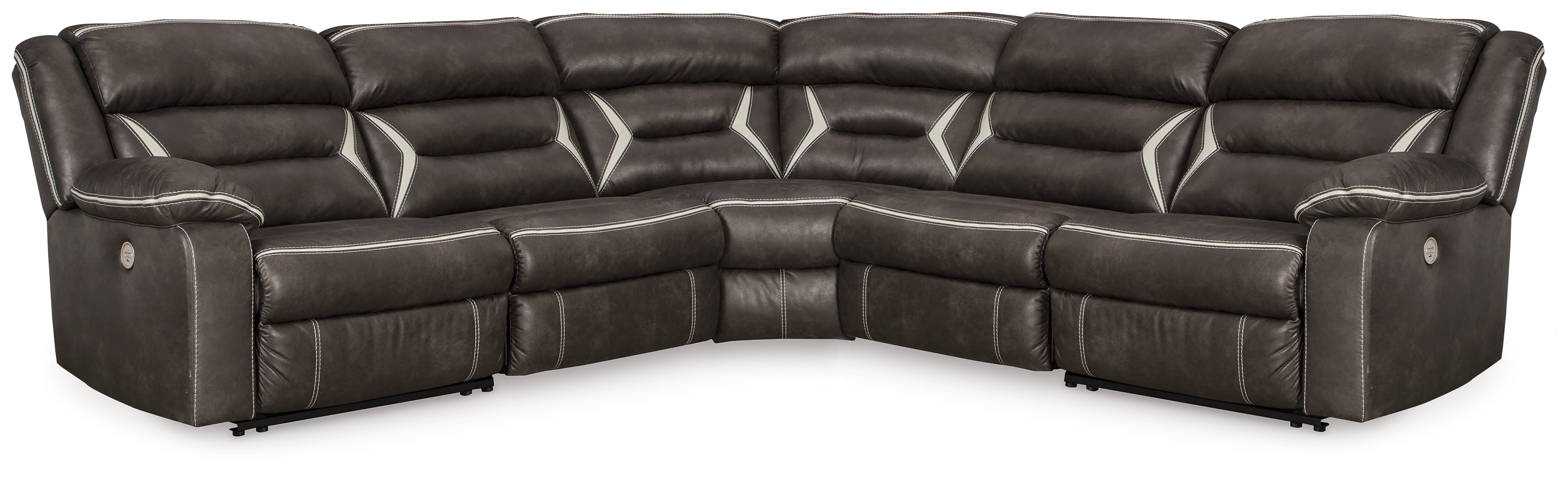 Prime Furniture - Ashley Furniture - Kincord Sectional - 4-Piece Power Reclining Sectional / Midnight - 13104S3