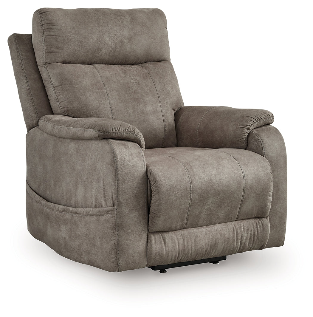 Prime Furniture - Ashley Furniture - Crestmeade Living Room - Power Lift Recliner / Fossil - 1350312