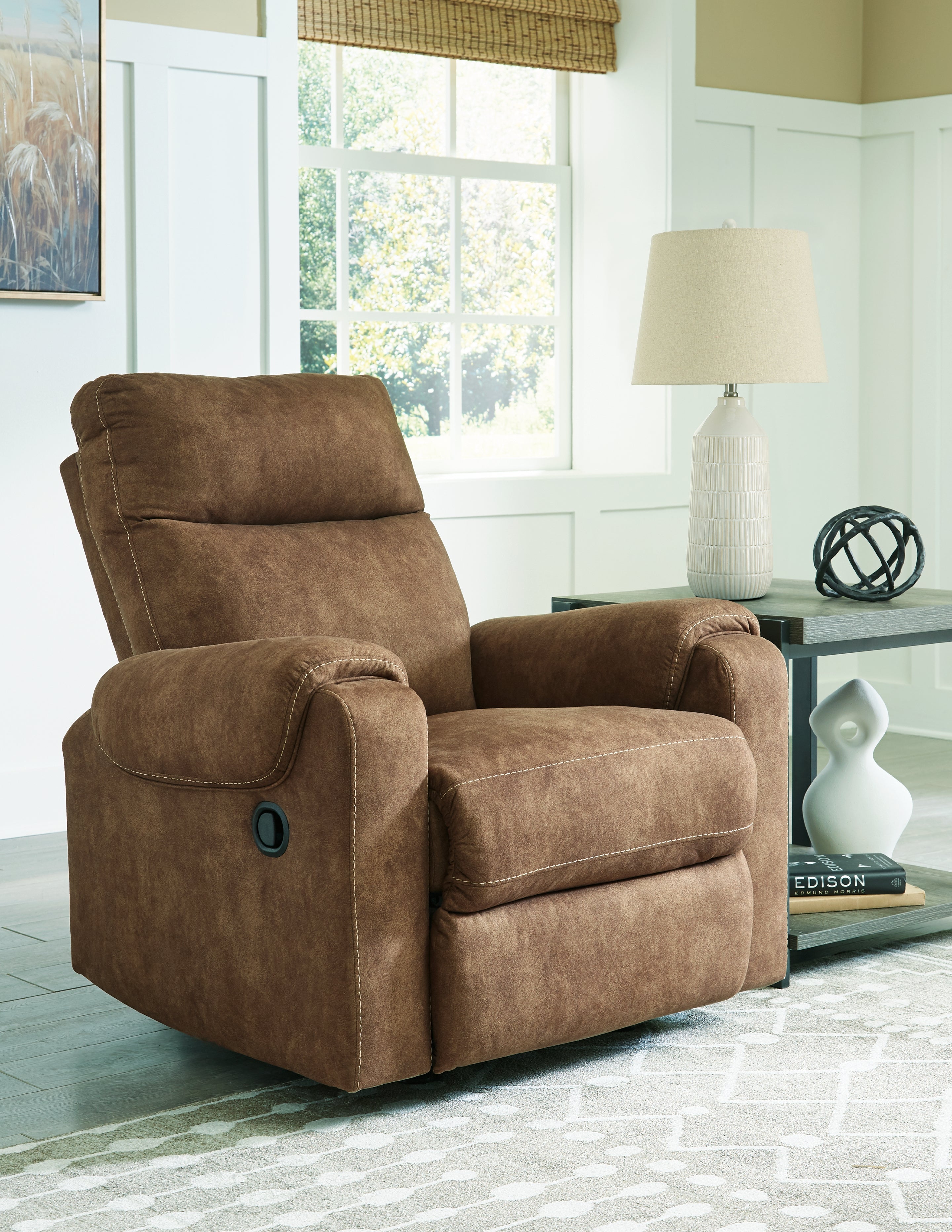 Prime Furniture - Ashley Furniture - Edenwold Living Room - Rocker Recliner / Brindle - 1380525