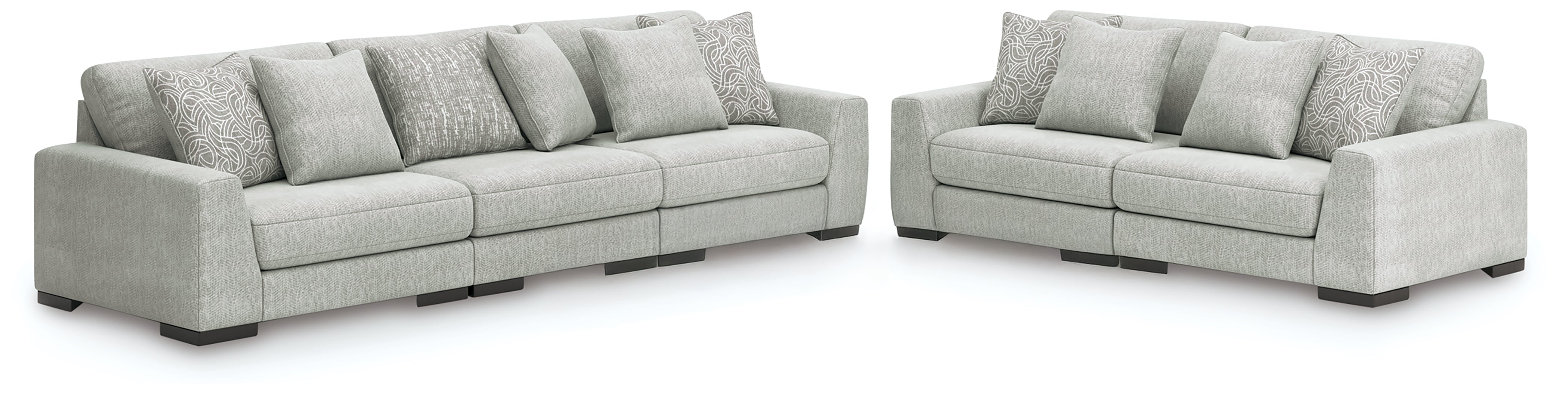 Prime Furniture - Ashley Furniture - Regent Park 3-Piece Sectional Sofa and 2-Piece Sectional Loveseat - 3-Piece Sectional Sofa and 2-Piece Sectional Loveseat / Pewter - 14404U4