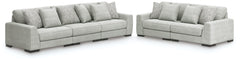 Prime Furniture - Ashley Furniture - Regent Park 3-Piece Sectional Sofa and 2-Piece Sectional Loveseat - 3-Piece Sectional Sofa and 2-Piece Sectional Loveseat / Pewter - 14404U4