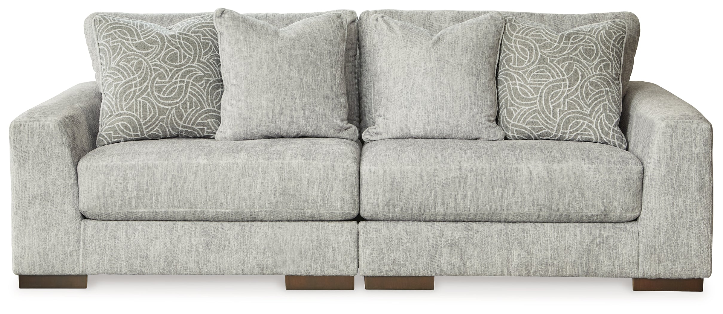 Prime Furniture - Ashley Furniture - Regent Park Sectional - RAF 6-Piece Sectional / Pewter - 14404S7