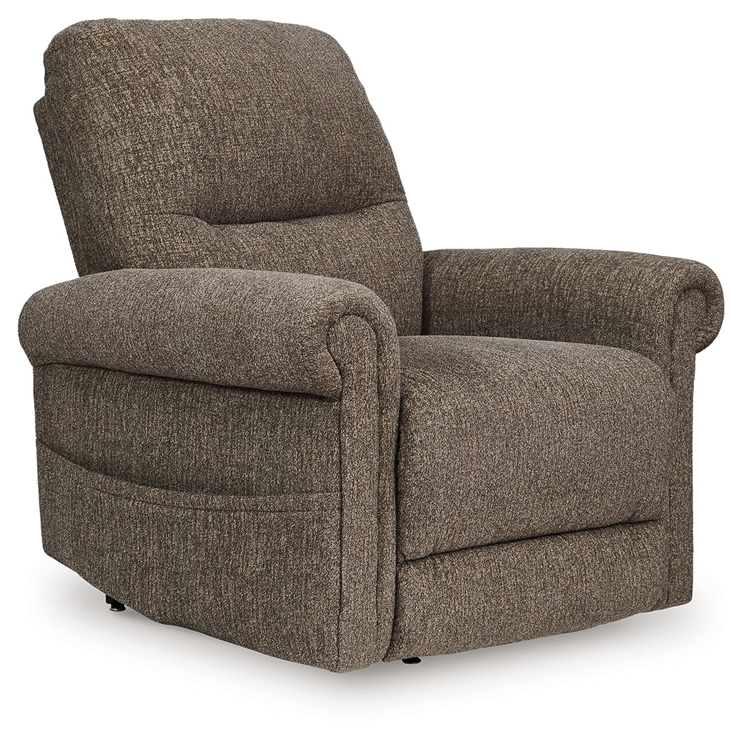 Prime Furniture - Ashley Furniture - Aureta Living Room - Power Lift Recliner / Charcoal - 1790312