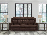 Prime Furniture - Ashley Furniture - Observation Living Room - REC PWR Sofa w/Drop Down Table / Chocolate - PC2140699