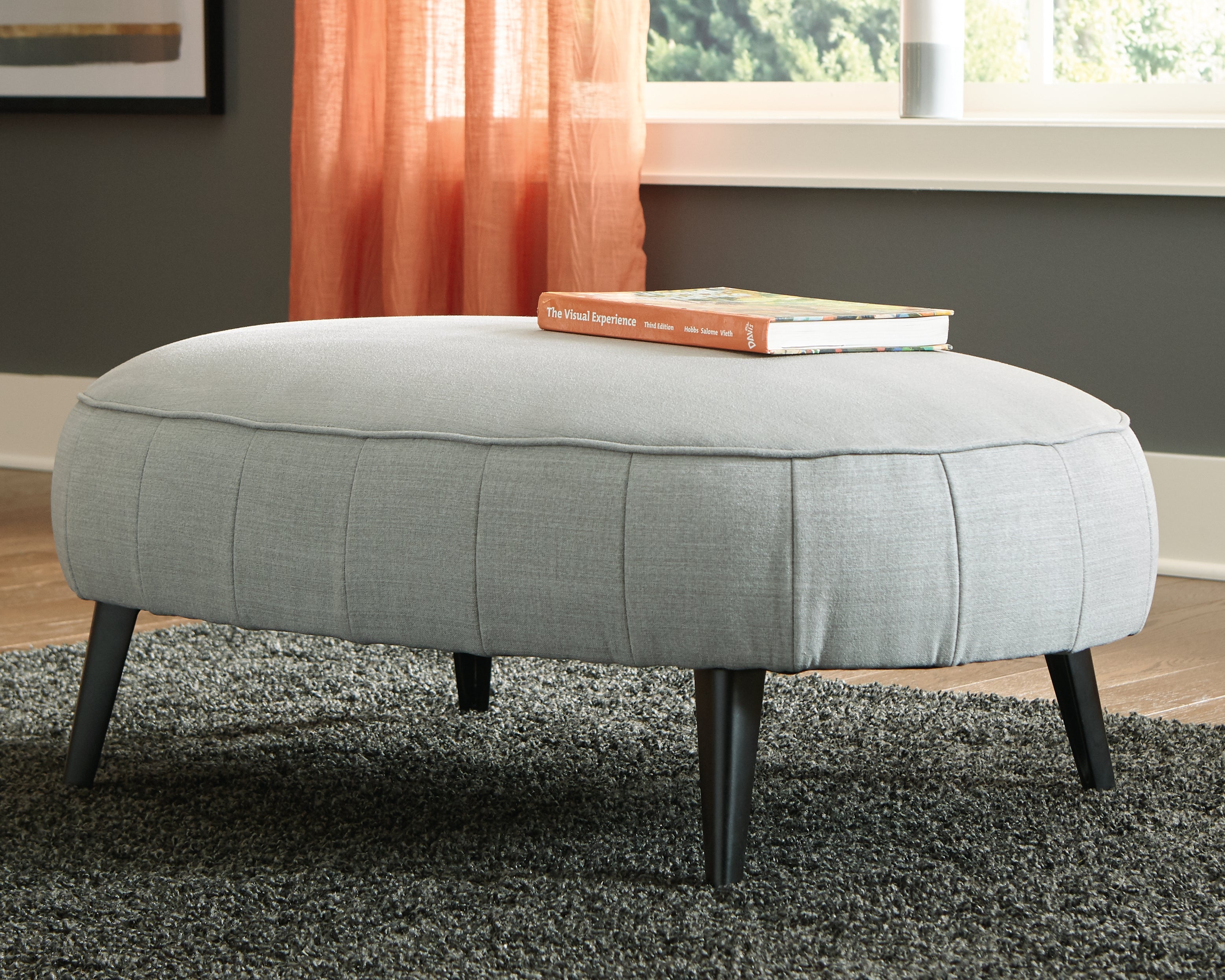 Prime Furniture - Ashley Furniture - Hollyann Living Room - Oversized Accent Ottoman / Gray - 2440208