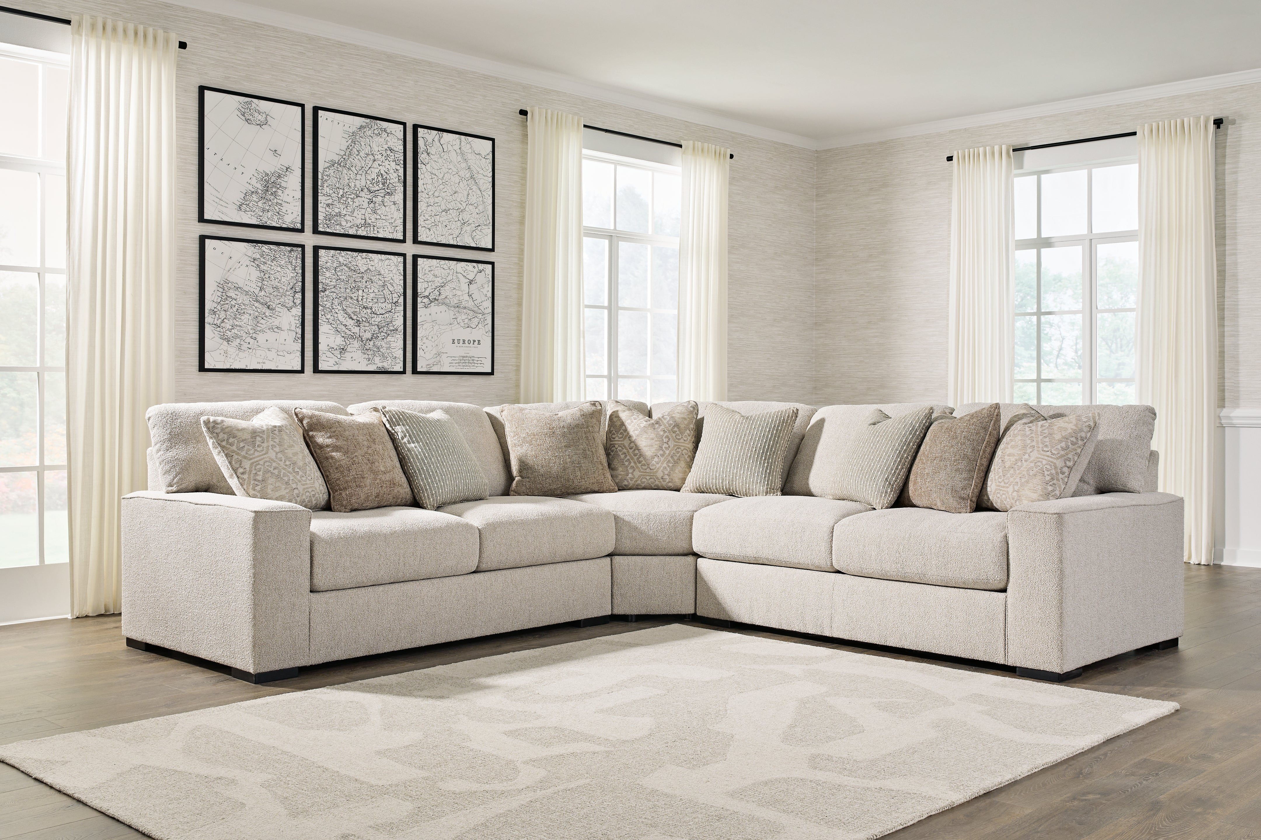 Prime Furniture - Ashley Furniture - Ballyton Sectional - 3-Piece Sectional / Sand - 25102S1
