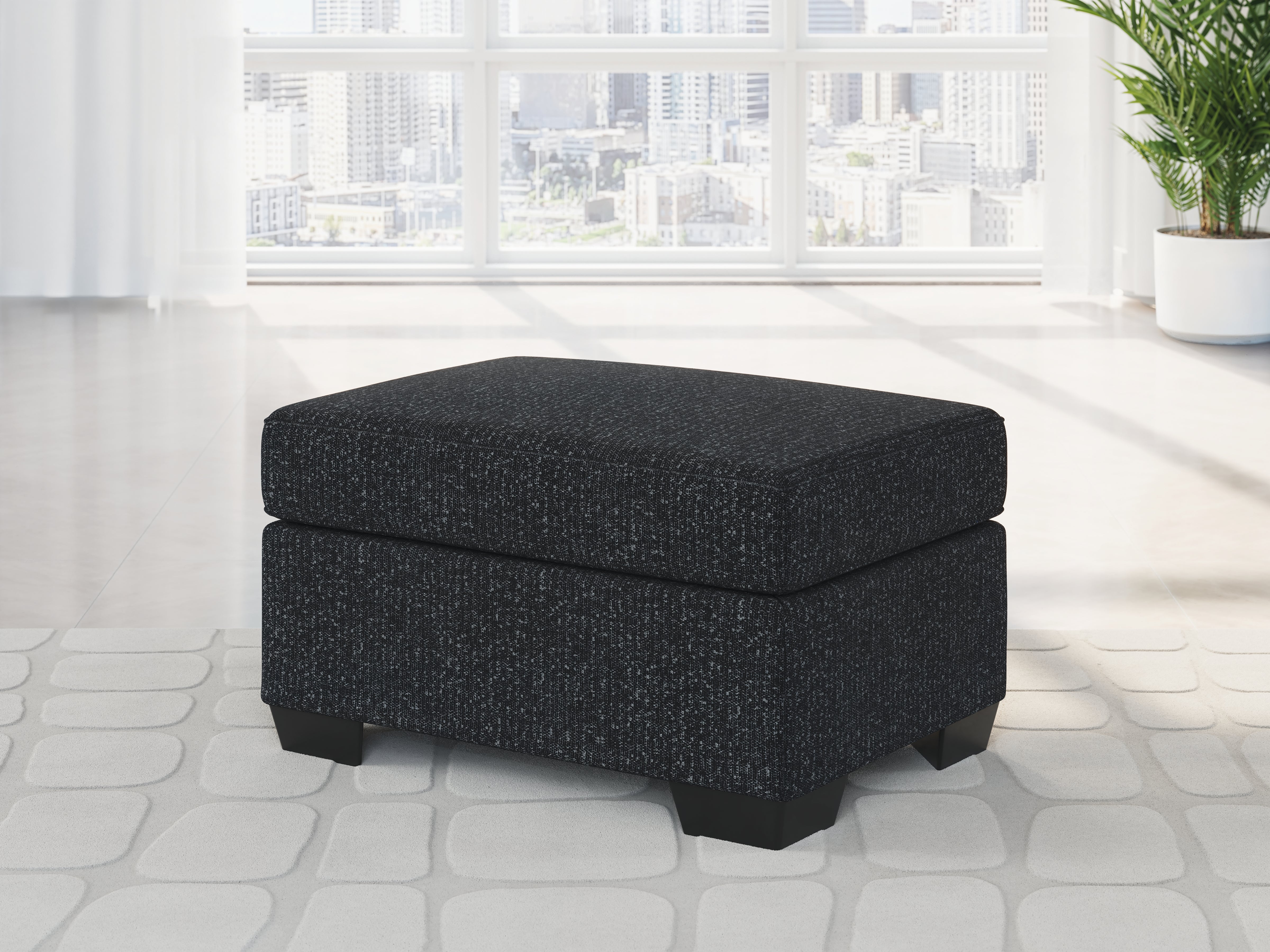 Prime Furniture - Ashley Furniture - Jasmine Peaks Living Room - Ottoman / Coal - 2890414