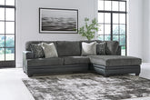 Prime Furniture - Ashley Furniture - Brixley Pier Sectional - LAF 2-Piece Sectional with Chaise / Graphite - 29906S2