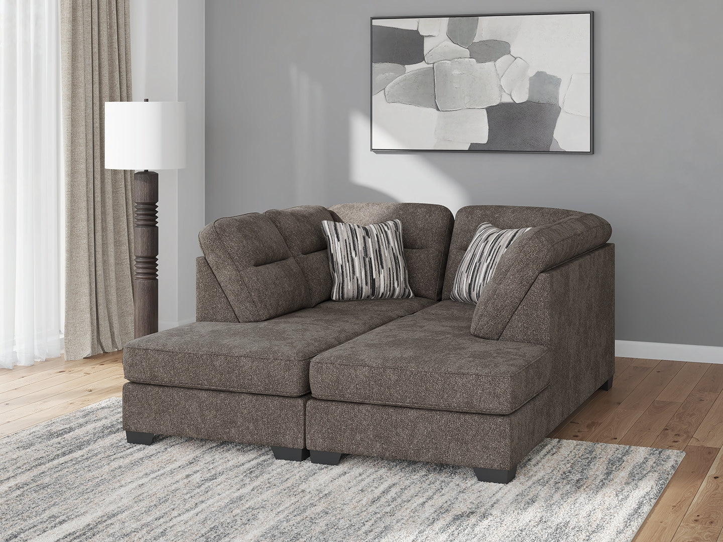 Prime Furniture - Ashley Furniture - Olten Sectional - LAF 2-Piece Sectional with Chaise / Mocha - 31304S2