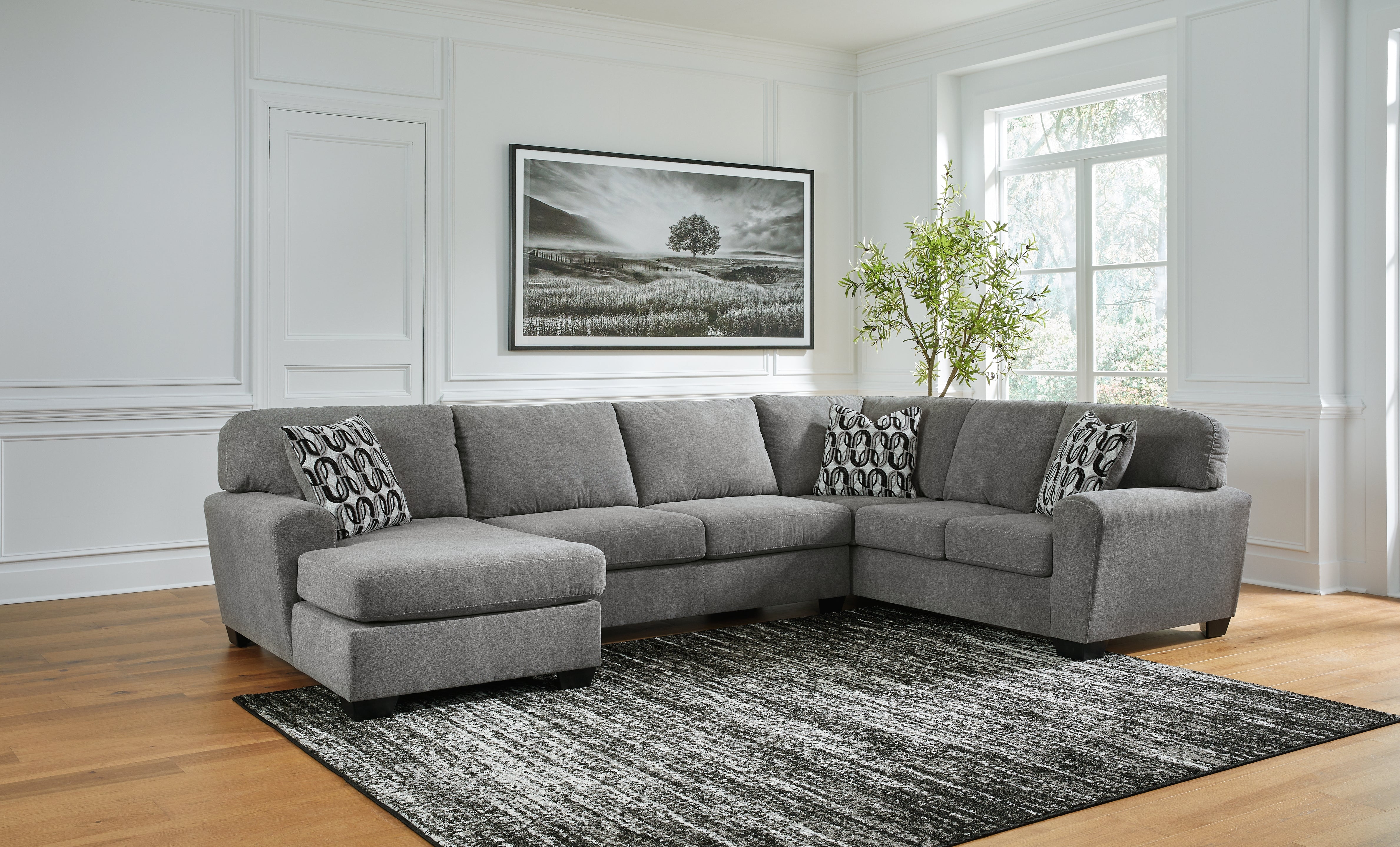 Prime Furniture - Ashley Furniture - Birkdale Court Sectional - RAF 3-Piece Sectional / Gray - 32402S3