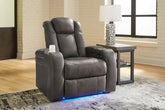 Prime Furniture - Ashley Furniture - Fyne-Dyme Living Room - PWR REC Sofa with ADJ Headrest / Sapphire - 3660315