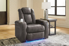 Prime Furniture - Ashley Furniture - Fyne-Dyme Living Room - PWR REC Sofa with ADJ Headrest / Sapphire - 3660315