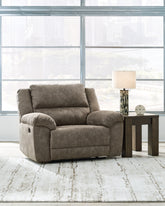 Prime Furniture - Ashley Furniture - Laresview Living Room - DBL Rec Loveseat w/Console / Fossil - 3720394