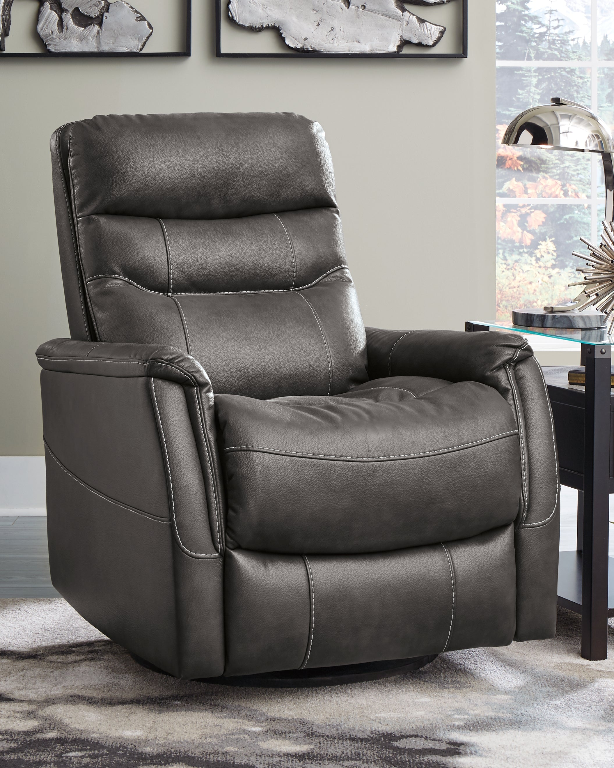 Prime Furniture - Ashley Furniture - Riptyme Living Room - Swivel Glider Recliner / Quarry - 4640261