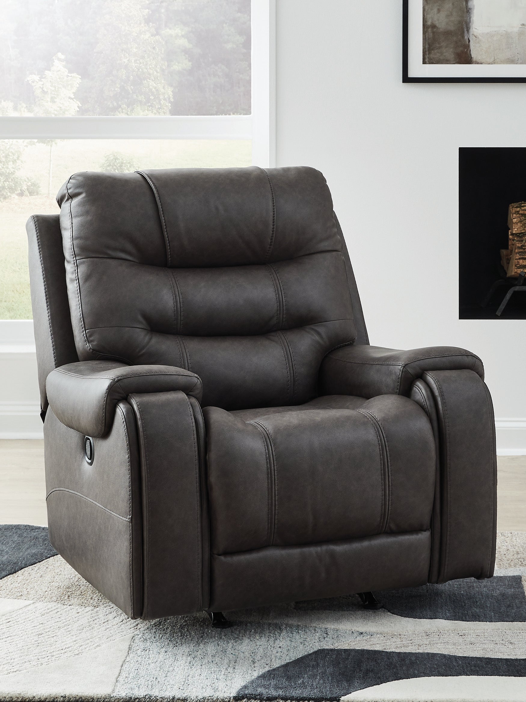 Prime Furniture - Ashley Furniture - Femley Living Room - Rocker Recliner / Smoke - PC5330625