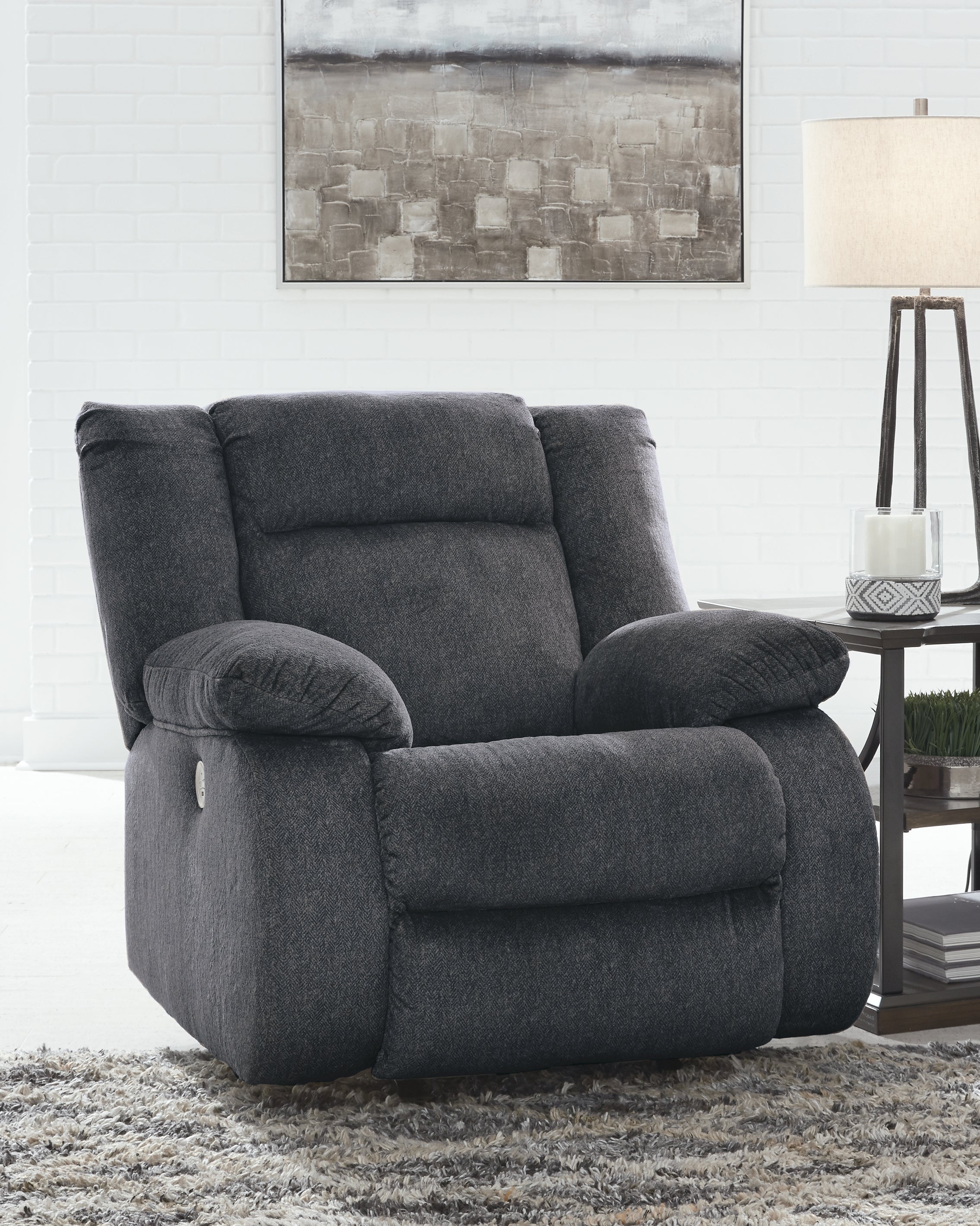 Prime Furniture - Ashley Furniture - Burkner Living Room - Power Rocker Recliner / Marine - 5380498