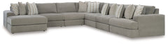 Prime Furniture - Ashley Furniture - Avaliyah Sectional - RAF 6-Piece Sectional with Chaise / Ash - 58103S12