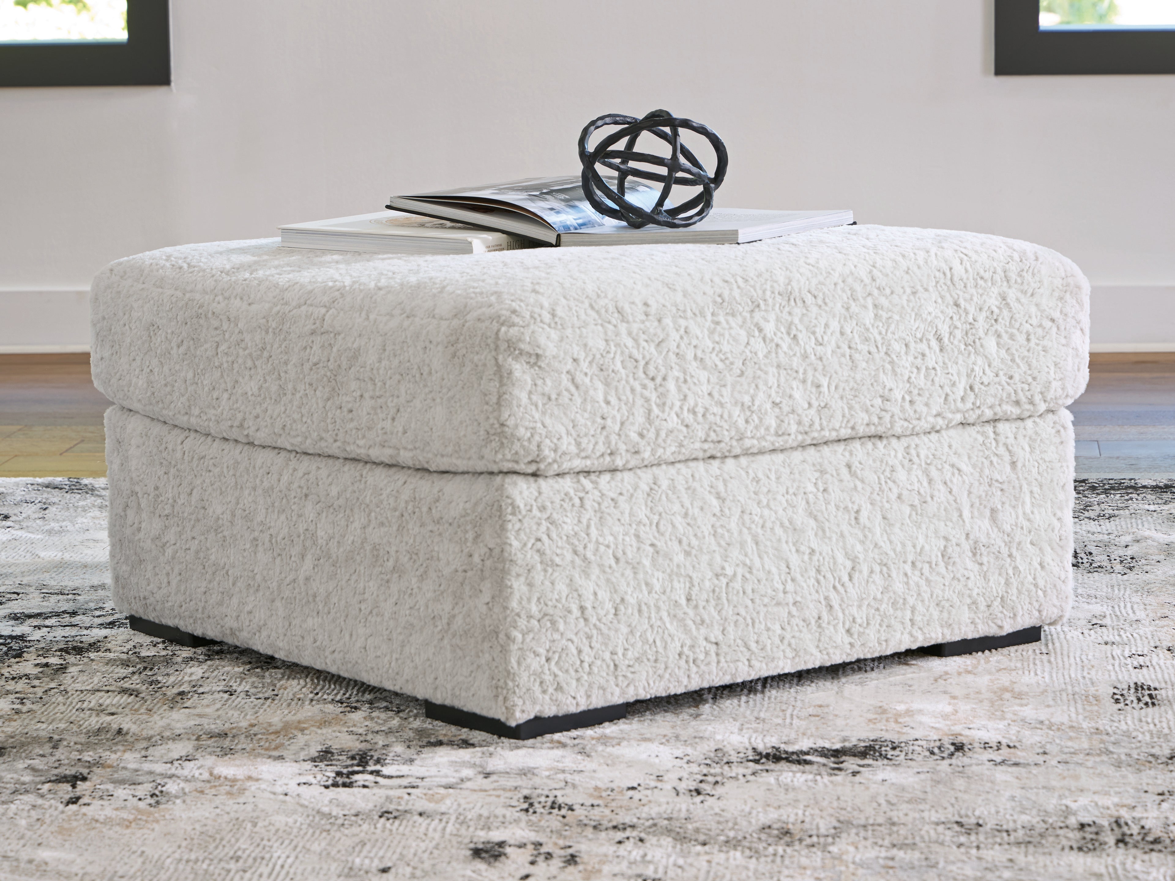 Prime Furniture - Ashley Furniture - Cuddle Plush Living Room - Oversized Accent Ottoman / Arctic - PC5910608