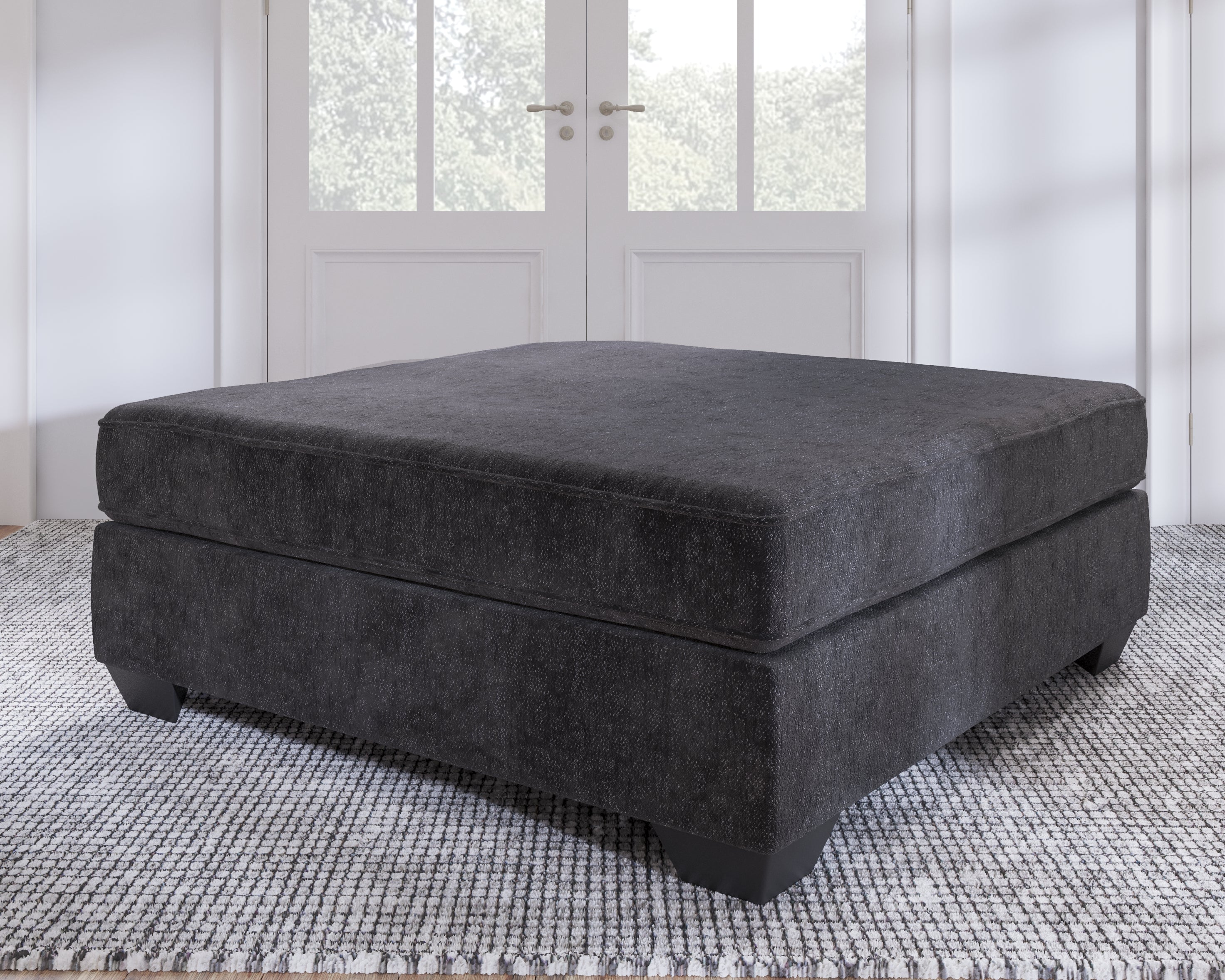 Prime Furniture - Ashley Furniture - Lavernett Living Room - Oversized Accent Ottoman / Charcoal - 5960308