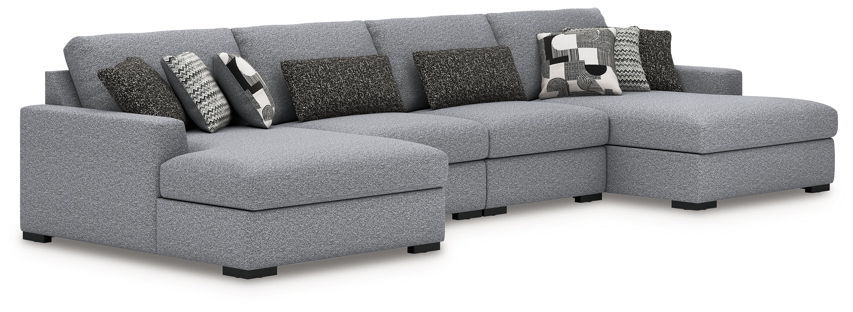 Prime Furniture - Ashley Furniture - Bealton Sectional - RAF 5-Piece Sectional / Salt and Pepper - 61305S6