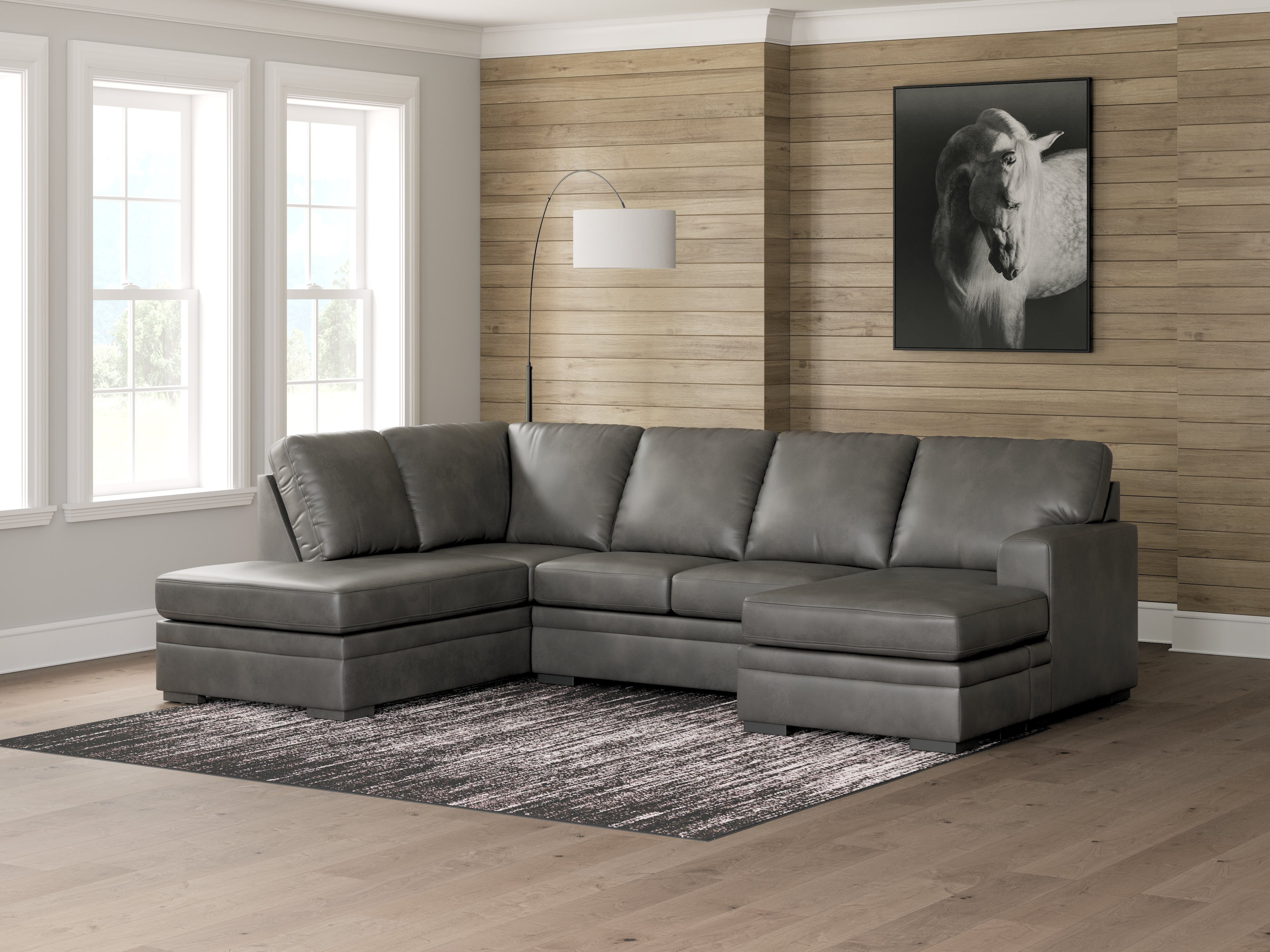 Prime Furniture - Ashley Furniture - Lofton-Pike Sectional - RAF 2-Piece Sectional with Chaise / Shadow - PC61610S2