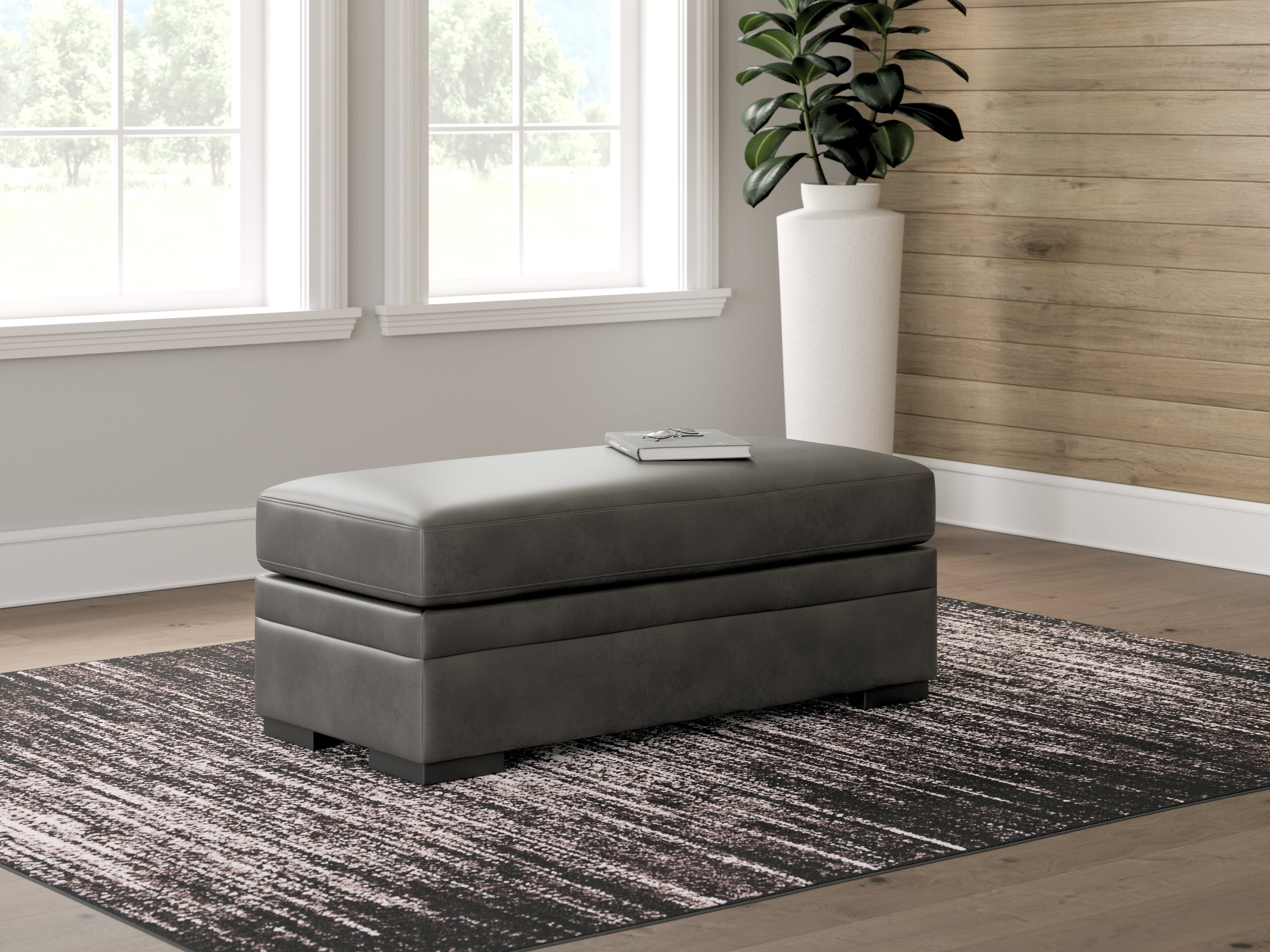 Prime Furniture - Ashley Furniture - Lofton-Pike Living Room - Oversized Accent Ottoman / Shadow - PC6161008