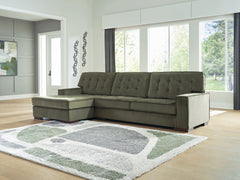 Prime Furniture - Ashley Furniture - Caspian-Town Sectional - LAF 2-Piece Sectional with Chaise / Olive - PC61702S2