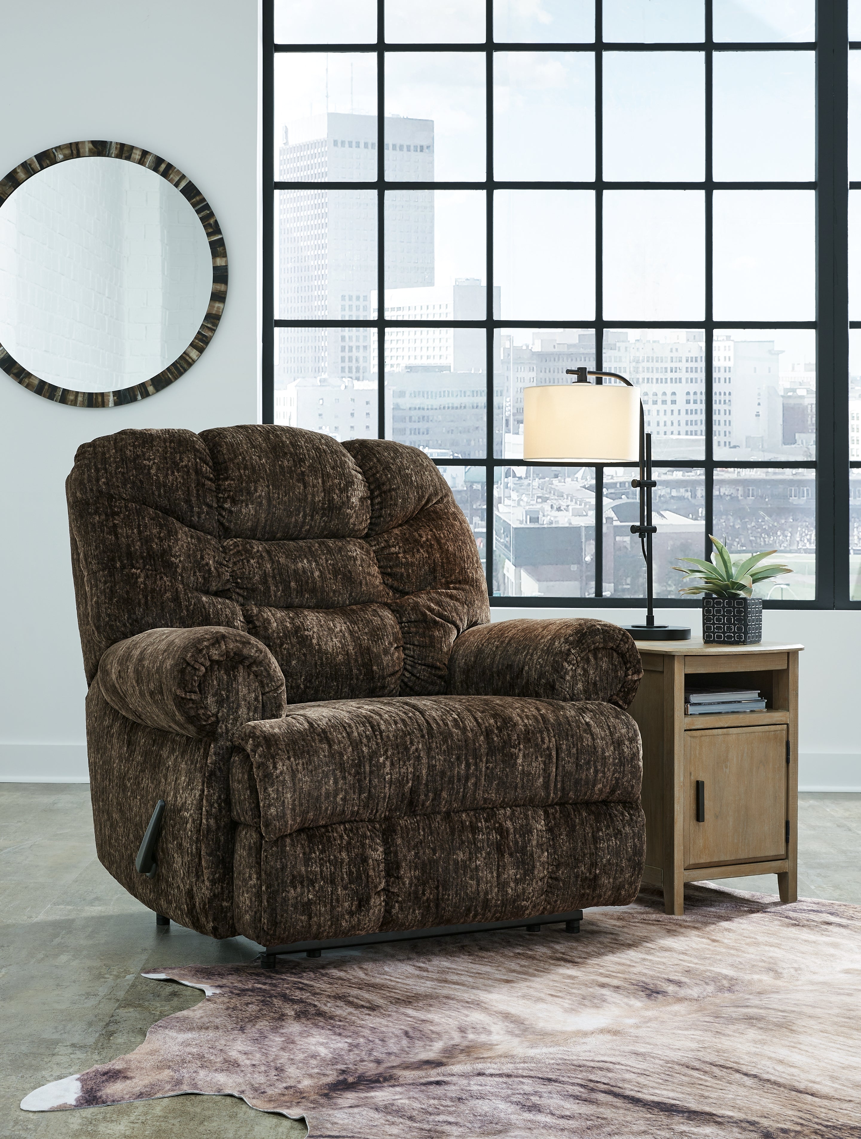 Prime Furniture - Ashley Furniture - Movie Man Living Room - Zero Wall Recliner / Taupe - 6380329