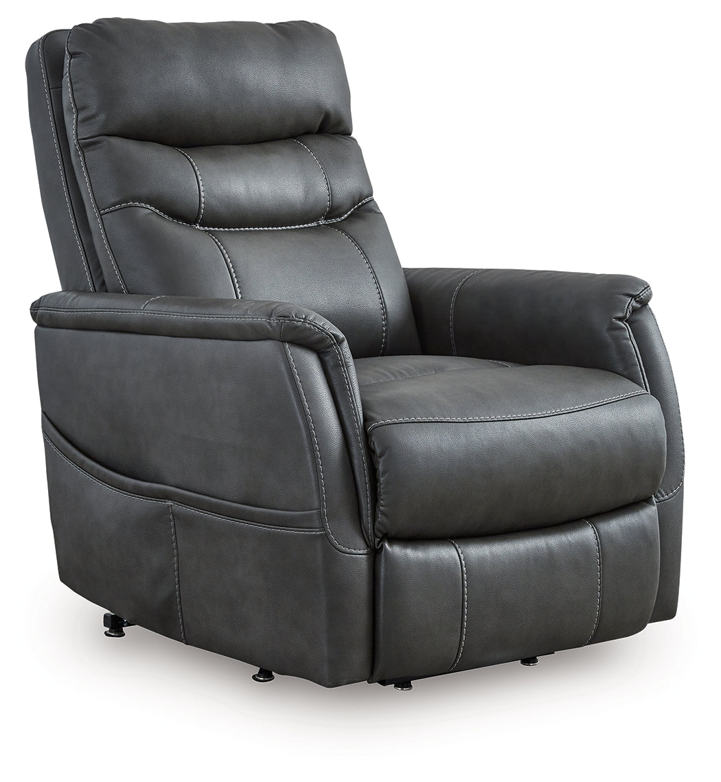 Prime Furniture - Ashley Furniture - Strawbill Living Room - Power Lift Recliner / Sapphire - 6391012