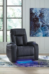 Prime Furniture - Ashley Furniture - Feazada Living Room - PWR Recliner/ADJ Headrest / Shadow - 6620513