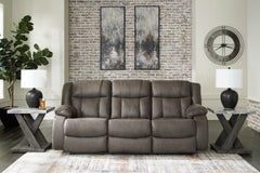 Prime Furniture - Ashley Furniture - First Base Living Room - Reclining Loveseat / Gunmetal - 6880486
