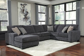 Prime Furniture - Ashley Furniture - Tracling Sectional - LAF 3-Piece Sectional with Chaise / Slate - 72600S2