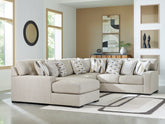 Prime Furniture - Ashley Furniture - Laurelgrove Sectional - RAF 4-Piece Sectional with Chaise / Pebble - 75105S1