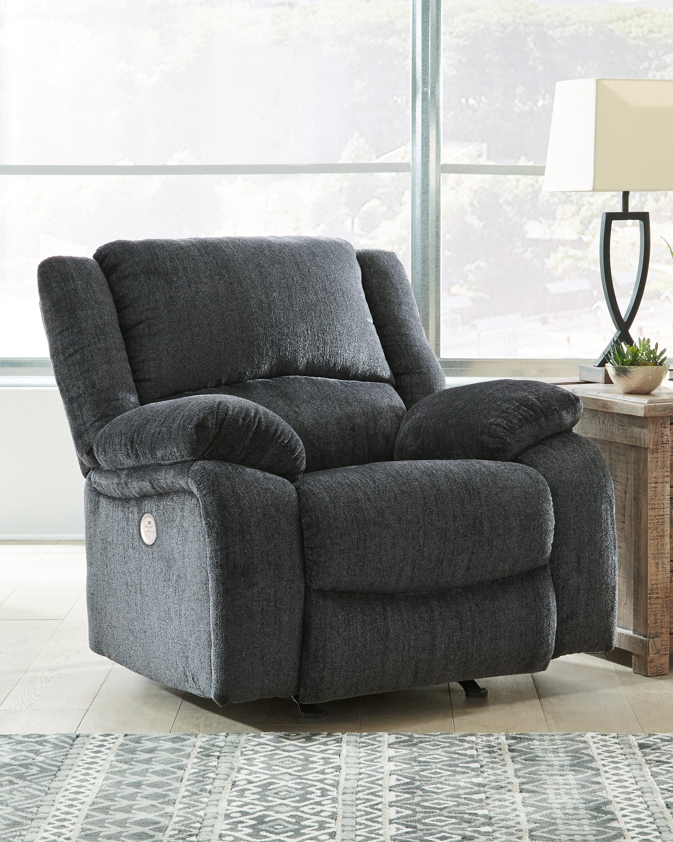 Prime Furniture - Ashley Furniture - Draycoll Living Room - Rocker Recliner / Slate - 7650425