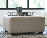 Prime Furniture - Ashley Furniture - Ballinasloe Living Room - Oversized Accent Ottoman / Platinum - 8070208