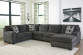 Prime Furniture - Ashley Furniture - Ballinasloe Sectional - RAF 3-Piece Sectional with Chaise / Smoke - 80703S1