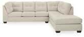 Prime Furniture - Ashley Furniture - Falkirk Sectional - LAF 2-Piece Sectional with Chaise / Parchment - 80806S2