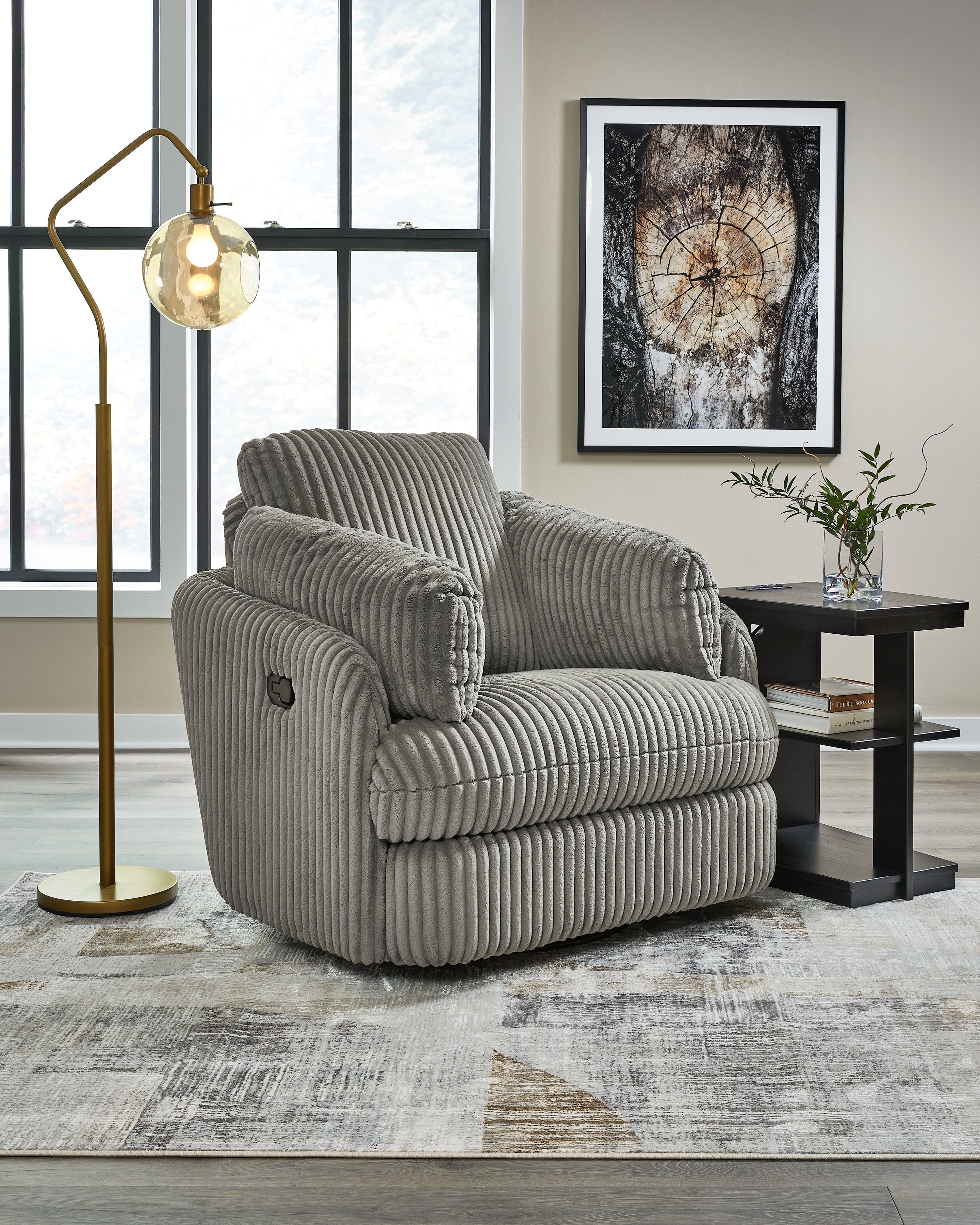 Prime Furniture - Ashley Furniture - Tie-Breaker Living Room - Swivel Glider Recliner / Ivory - 9490261