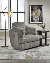 Prime Furniture - Ashley Furniture - Tie-Breaker Living Room - Swivel Glider Recliner / Ivory - 9490261