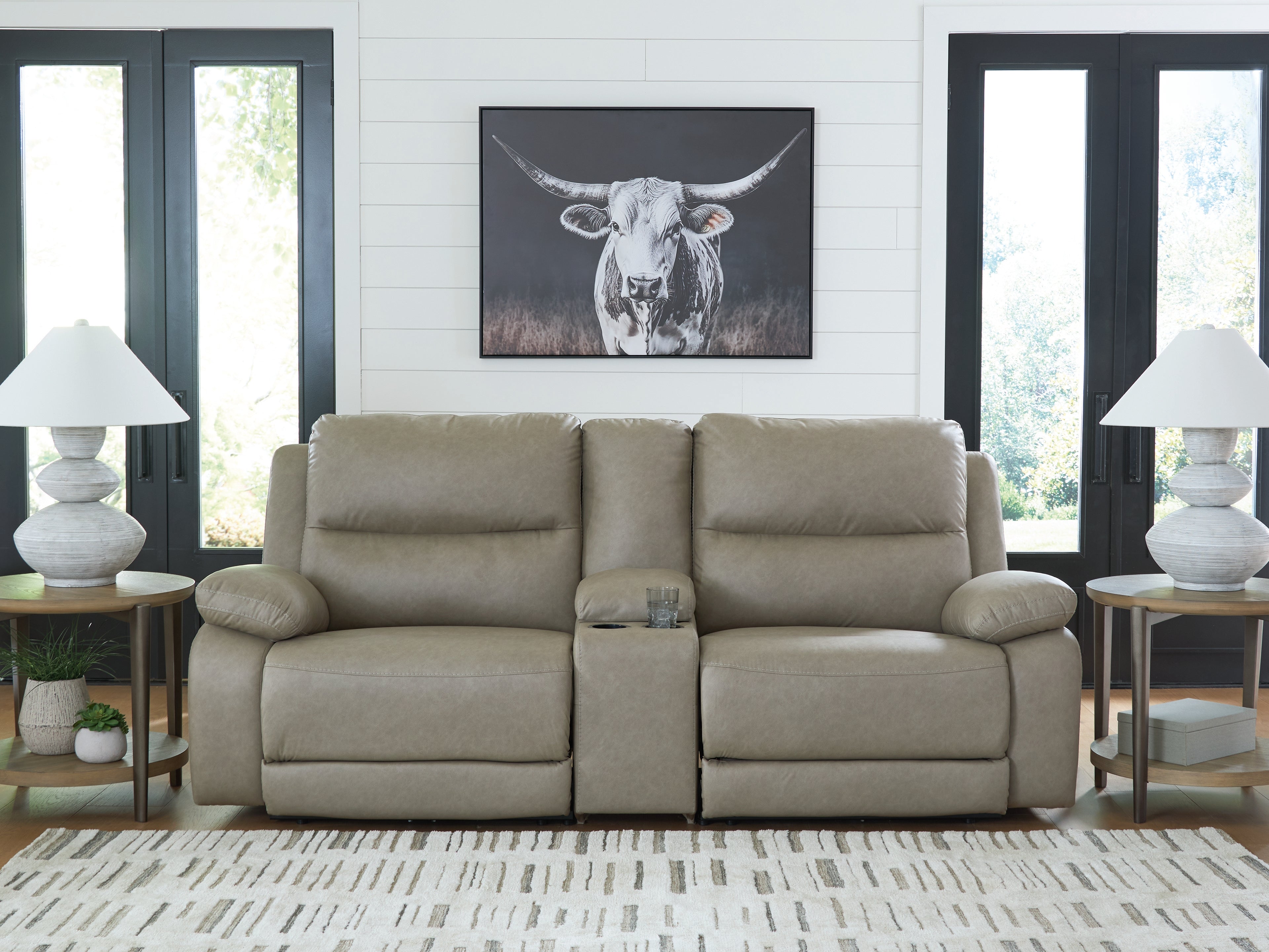 Prime Furniture - Ashley Furniture - Narwhal Place Sectional - 2-Piece Reclining Loveseat / Pebble - PC99201S21