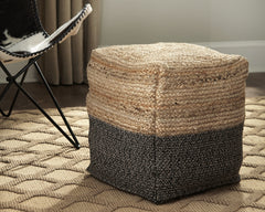 Prime Furniture - Ashley Furniture - Sweed Valley Pouf - Pouf / Natural/Black - A1000422