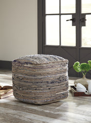 Prime Furniture - Ashley Furniture - Absalom Pouf - Pouf / Denim - A1000550