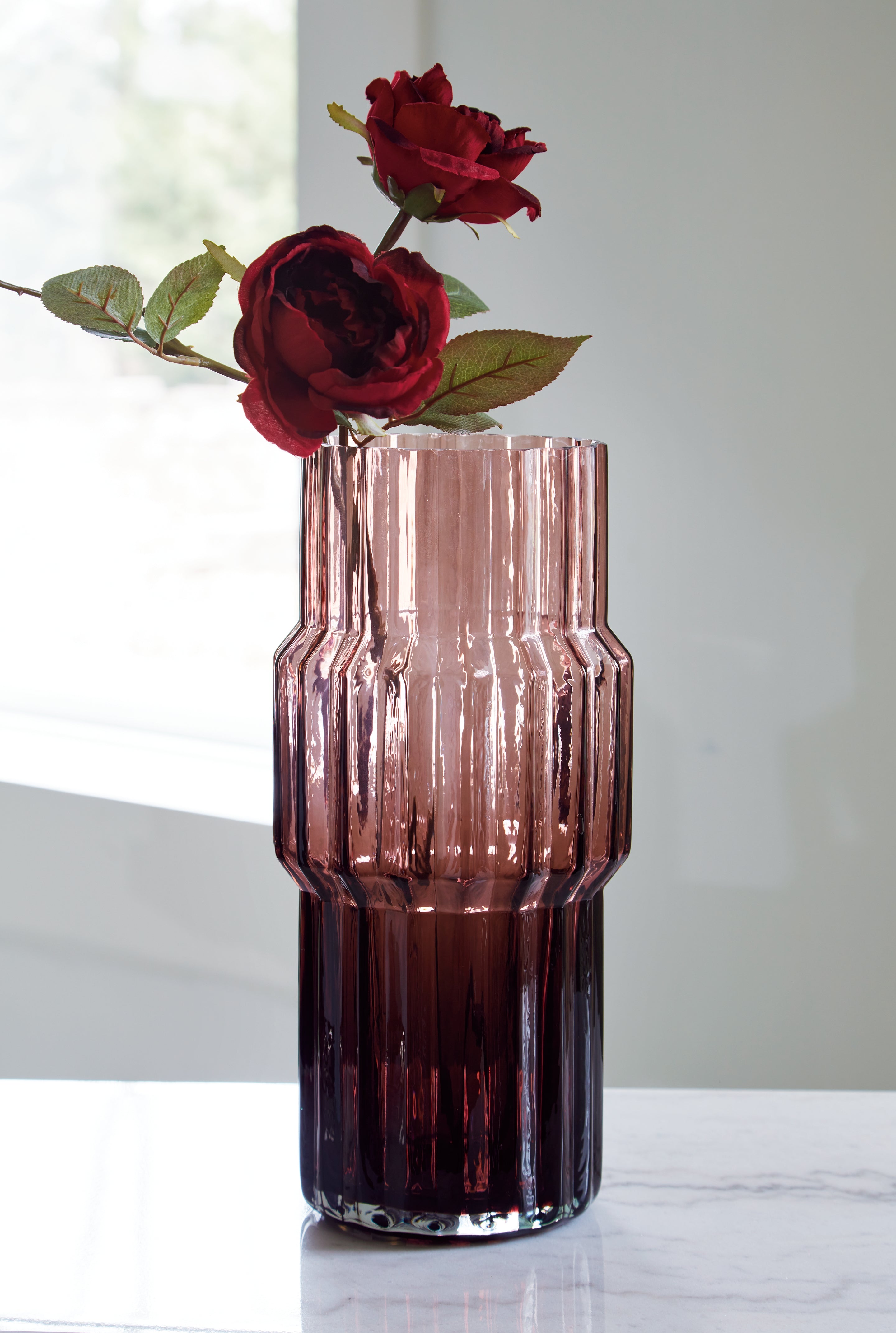 Prime Furniture - Ashley Furniture - Dorlow Vase - Vase / Mauve - A2900025V