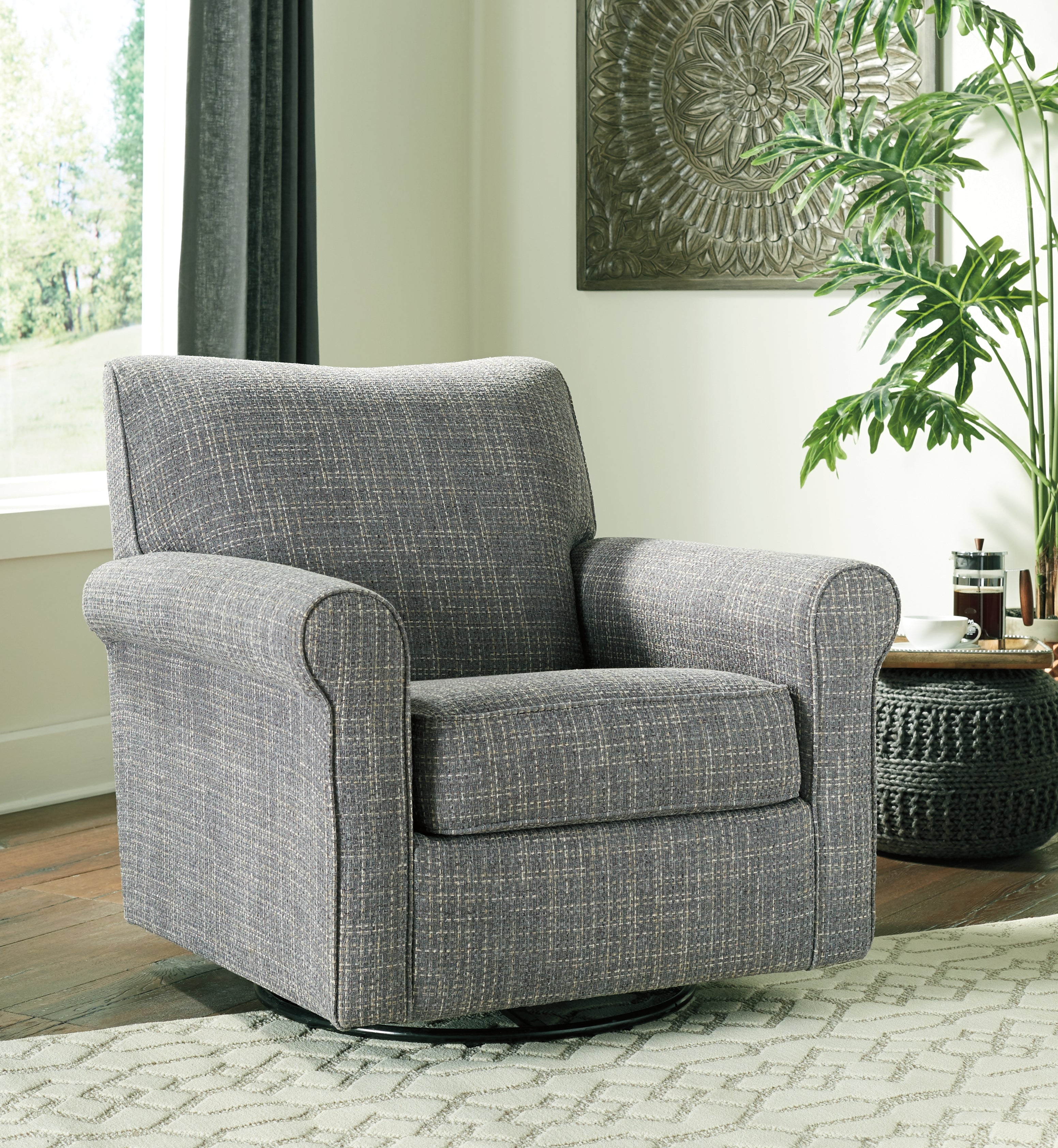 Prime Furniture - Ashley Furniture - Renley Accent Chair - Swivel Glider Accent Chair / Ash - A3000002
