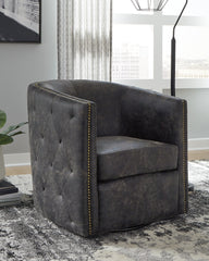 Prime Furniture - Ashley Furniture - Brentlow Swivel Accent Chair - Swivel Accent Chair / Granite - A3000741