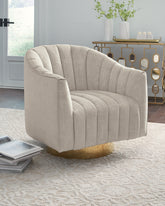 Prime Furniture - Ashley Furniture - Penzlin Accent Chair - Swivel Accent Chair / Pearl - A3000241