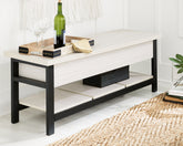 Prime Furniture - Ashley Furniture - Rhyson Storage Bench - Storage Bench / White / 48"W x 16"D x 18"H - A3000312