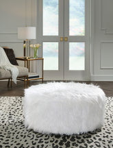 Prime Furniture - Ashley Furniture - Galice Living Room - Oversized Accent Ottoman / White - A3000334