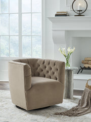 Prime Furniture - Ashley Furniture - Hayesler Swivel Accent Chair - Swivel Accent Chair / Cocoa - A3000661