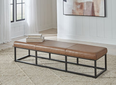 Prime Furniture - Ashley Furniture - Joston Accent Bench - Accent Bench / Caramel / 71"W x 19"D x 16"H - A3000693